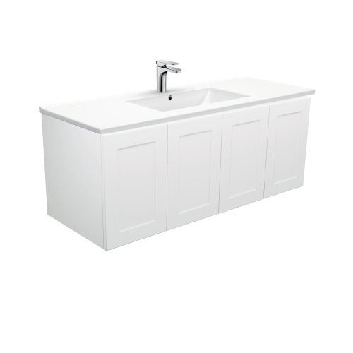 Dolce Mila 1200 Satin White wall hung vanity 