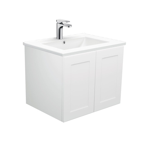 Dolce Mila Satin White 600mm wall hung vanity