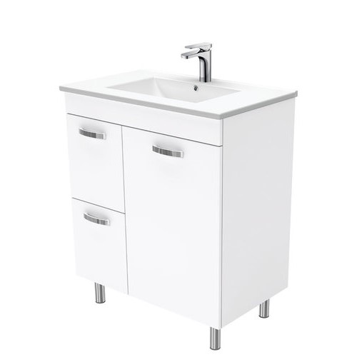 Dolce unicab 750mm vanity on legs left drawers