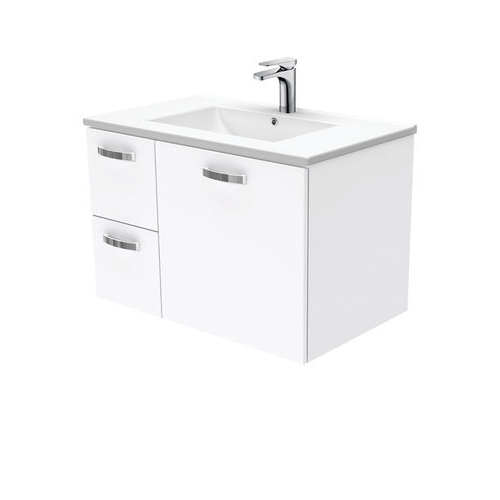 Dolce unicab 750mm wall hung vanity left drawers