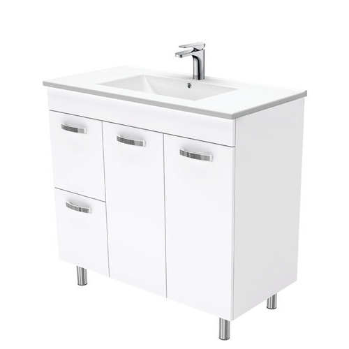 Dolce unicab 900mm vanity on legs left drawers