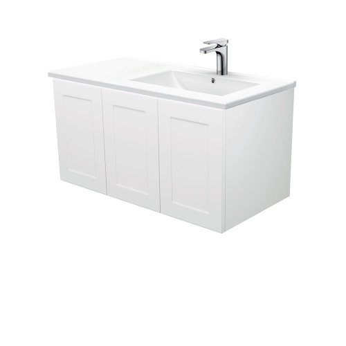 Dolce Mila 900 Satin White wall hung right basin