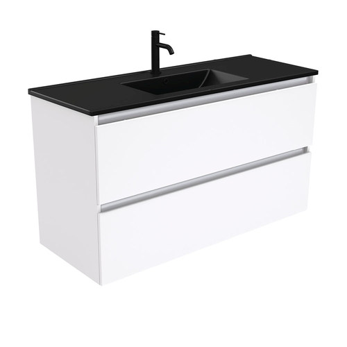 Dolce Matte Black quest 1200mm wall hung vanity 