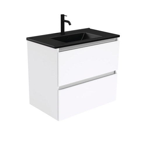 Dolce Matte Black quest 750mm wall hung vanity 