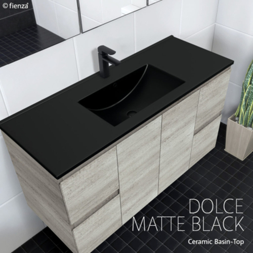 Dolce matte black ceramic basin-top