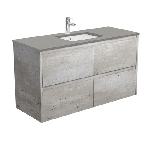 Dove Grey Amato industrial 1200 wall hung vanity industrial panels