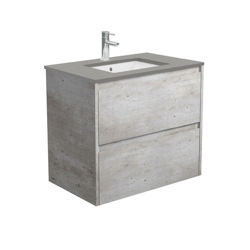 Dove Grey Amato industrial 750 wall hung vanity industrial panels