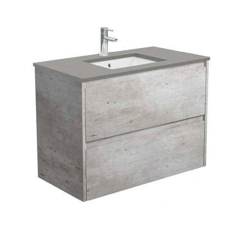 Dove Grey Amato industrial 900 wall hung vanity industrial panels
