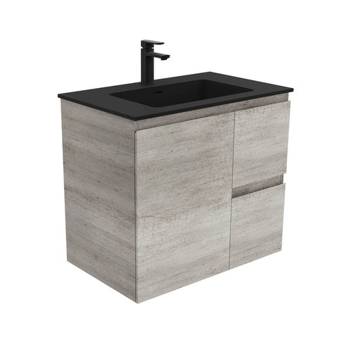 Montana edge 750mm industrial wall hung vanity right drawers