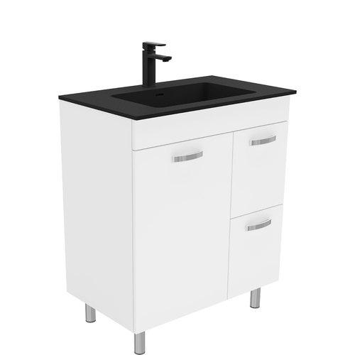 Montana unicab 750mm vanity on legs right drawers