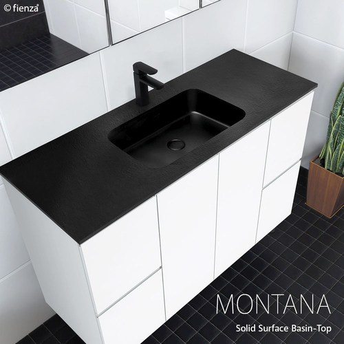 Montana solid surface matte black basin top
