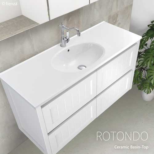 Rotondo ceramic gloss white basin top