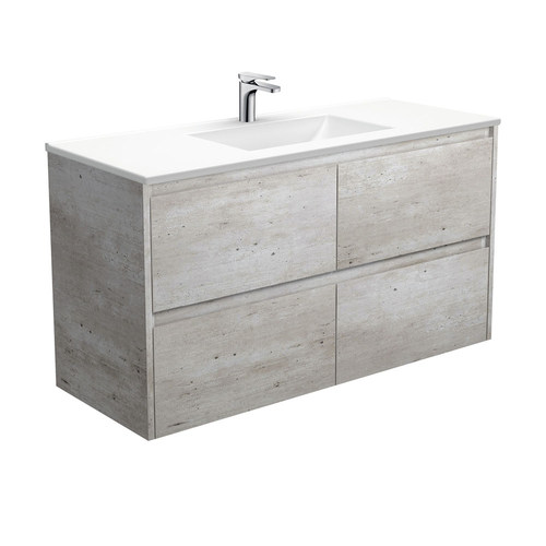 Vanessa amato 1200mm industrial wall hung vanity with industrial panels