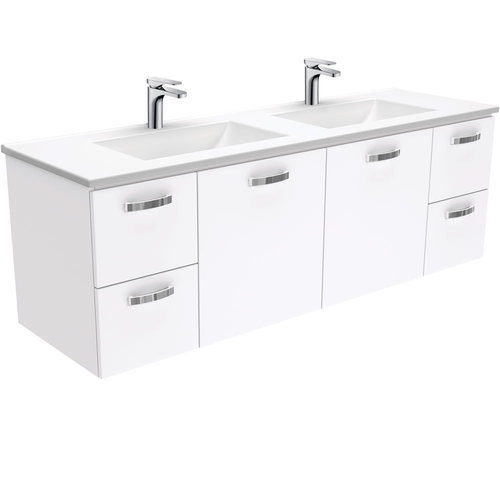 Vanessa unicab 1500mm wall hung vanity double bowl