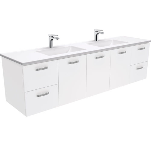Vanessa unicab 1800 wall hung double bowl vanity