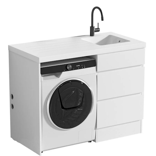PVC Autumn Door Laundry Unit Gloss White Drawer